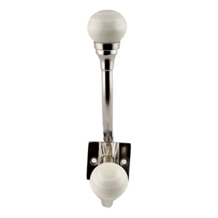 Cream Strip Ceramic Iron Hooks